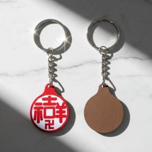 福宙「天圓地方」核心圖騰鑰匙圈，融合東方宇宙觀與隨身護身設計。